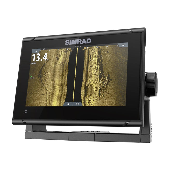 Simrad GO7 XSR ROW utan givare (000-14448-001) – display med StructureScan-sidobild av botten på skärmen