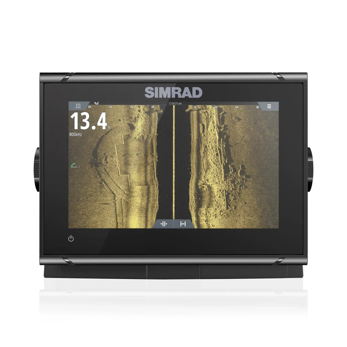 Simrad GO7 XSR med Active Imaging 3-i-1-givare (000-14839-001) – display med StructureScan-sidobild av botten på skärmen