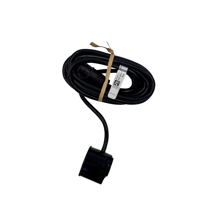 Lowrance 9-pin 83/200 kHz podgivare för elmotor med temperaturgivare (000-14888-001) – givaren med kabel och spännband för montering på elmotorn