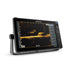 Lowrance HDS PRO 16 med ActiveTarget 2 XL i Forward-läge – live-sonarbild som visar fisk och struktur framför båten i realtid. Displayen sedd snett från höger. ActiveTarget 2 XL säljs separat.
