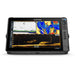 Lowrance HDS PRO 16 med ActiveTarget 2 XL i Forward-läge – live-sonarbild som visar fisk och struktur framför båten i realtid, delad skärm med CHIRP-ekolod och sjökort. Displayen sedd rakt framifrån. ActiveTarget 2 XL säljs separat.