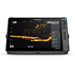 Lowrance HDS PRO 16 med ActiveTarget 2 XL i Down-läge – live-sonarbild rakt under båten som visar fisk och botten i realtid. Displayen sedd rakt framifrån. ActiveTarget 2 XL säljs separat.