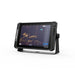 Lowrance Elite FS 12 med ActiveTarget 2 XL i Forward-läge – live-sonarbild som visar fisk och struktur framför båten i realtid. Displayen sedd snett från vänster. ActiveTarget 2 XL säljs separat.