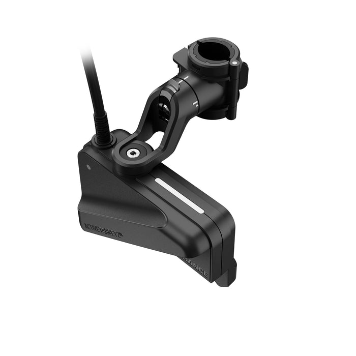 Lowrance ActiveTarget 2 XL Shaft Mount axelfäste (000-16491-001) – fästet med givare sett snett från sidan