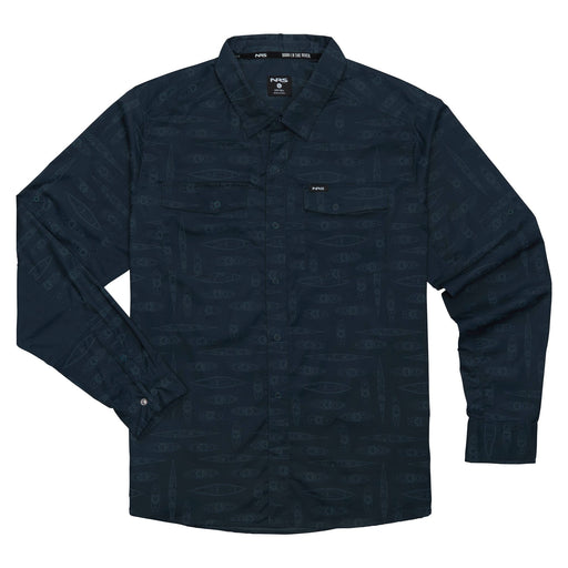 NRS Men’s Long-Sleeve Guide Shirt Skjorta Navy Kayak