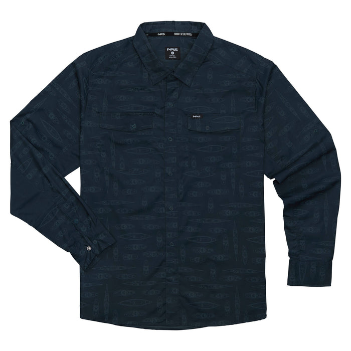NRS Men’s Long-Sleeve Guide Shirt Skjorta Navy Kayak