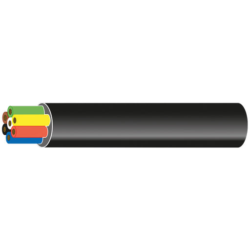 7-ledar trailerkabel 6x1mm2 + 1x2mm2 svart
