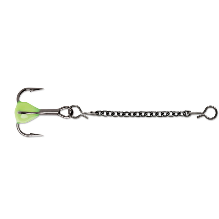 VMC Trekrok med kedja storlek 14 för isfiske, färg Glow Chartreuse (GLCH)