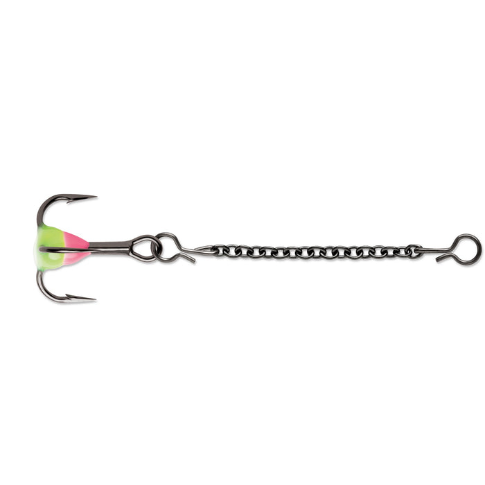 VMC Trekrok med kedja storlek 14 för isfiske, färg Rosa Chartreuse Glow (PCGL)