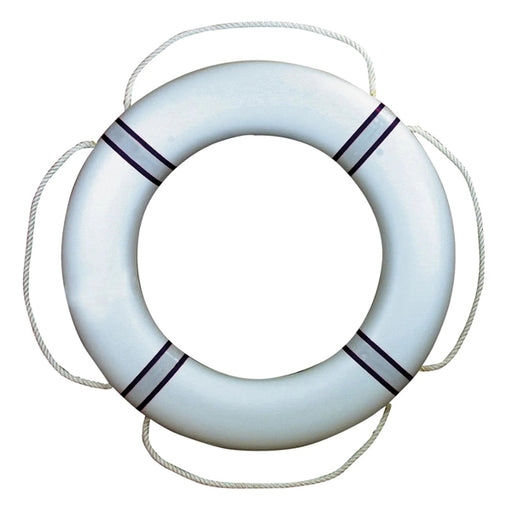 Livboj FP380 Vit m/marinblå reflexband, utan kastlina