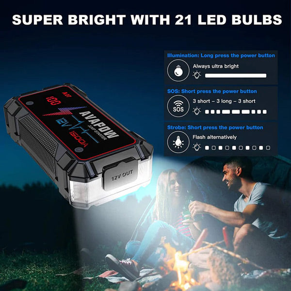 Avapow Jumpstarter A9 peak 1500A, 12V
