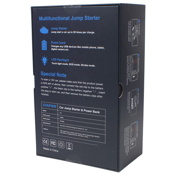 Avapow Jumpstarter A9 peak 1500A, 12V