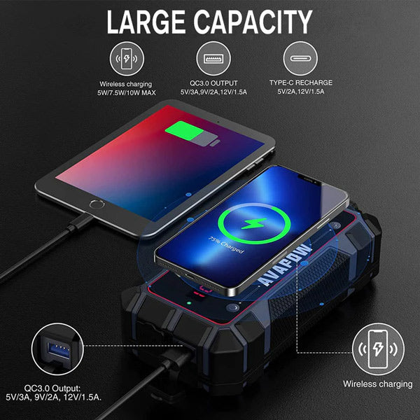 Avapow Jumpstarter A9 Plus inkl väska 2000A, 12V