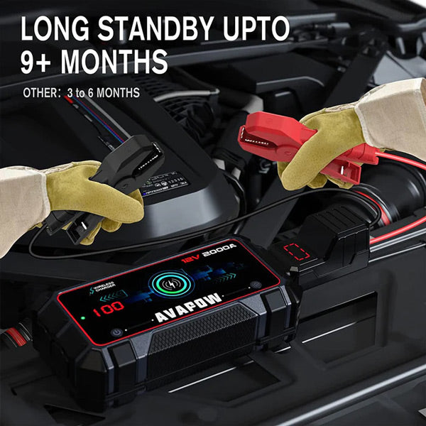 Avapow Jumpstarter A9 Plus inkl väska 2000A, 12V