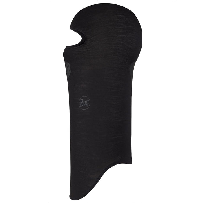 Buff Merino Lightweight Balaclava Solid Black i merinoull