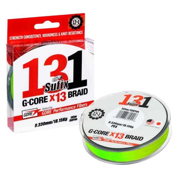 Sufix 131 G-Core x13 Neon Chartreuse 150m