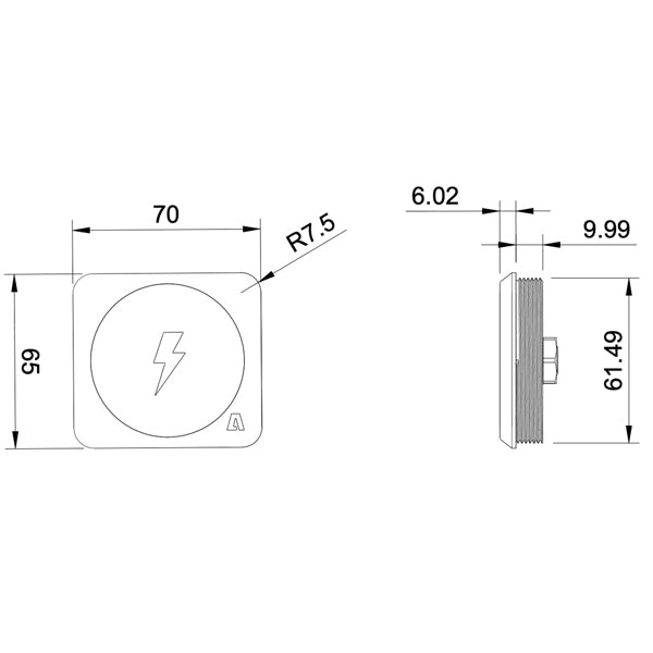 AquaAmp 800 trådlös ytmonterad mobilladdare 12V 25W Qi2.2