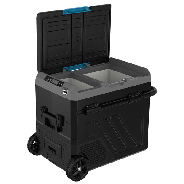 Iceberg-20 kylbox 60L m/kompressor med hjul 2-delad kyl/frys