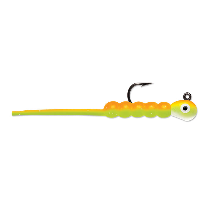 VMC Wax Tail Jig 0,9 g pimpelbete för isfiske, färg Orange Chartreuse Glow (OCGL)