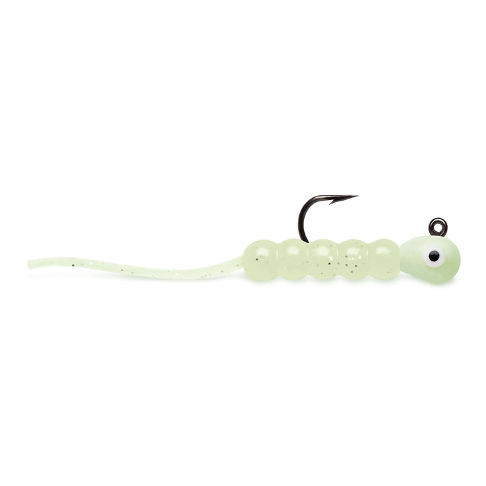 VMC Wax Tail Jig 0,9 g pimpelbete för isfiske, färg Glow (GL)