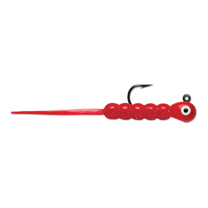 VMC Wax Tail Jig 0,9 g pimpelbete för isfiske, färg Glow Red (GLRD)