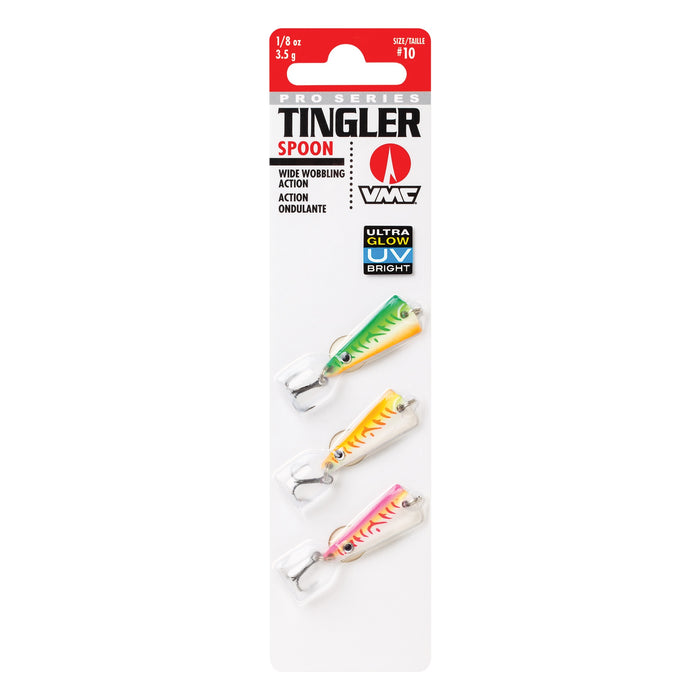 VMC Tingler Spoon Kit 3,5 g blinkpirk för isfiske, färg Glow UV (GUV3)