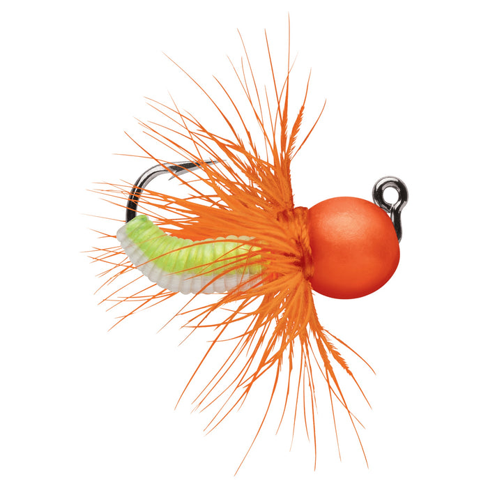 VMC Tungsten Fly Jig 1,8 g pimpelbete för isfiske, färg Orange Chartreuse Glow (OCGL)