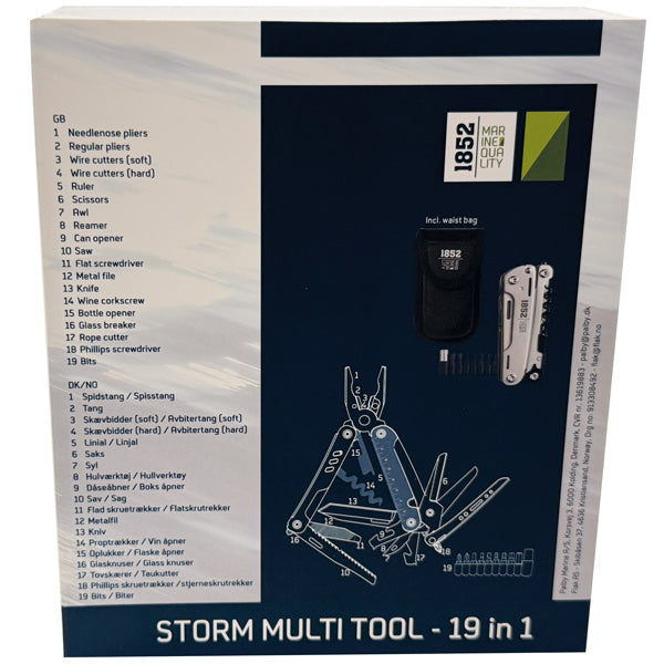 1852 Storm Multi kniv/verktyg med bältesväska 19 i 1