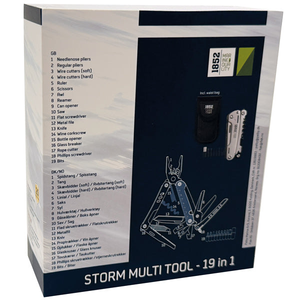 1852 Storm Multi kniv/verktyg med bältesväska 19 i 1