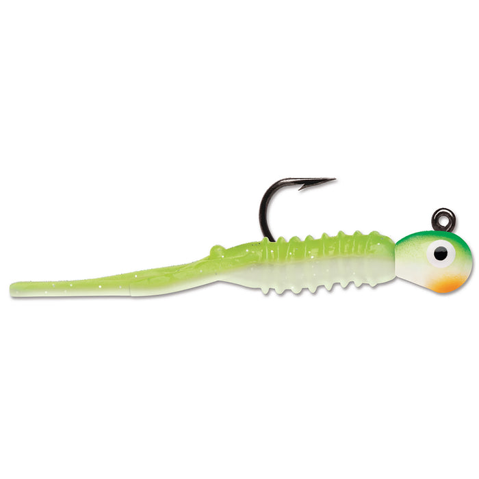 VMC Tungsten Nymph Jig 1,8 g pimpelbete för isfiske, färg Green Orange Glow (GOGL)