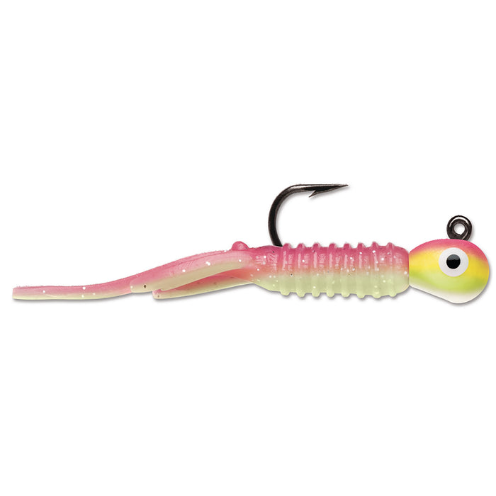 VMC Tungsten Nymph Jig 1,8 g pimpelbete för isfiske, färg Pink Chartreuse Glow (PCGL)