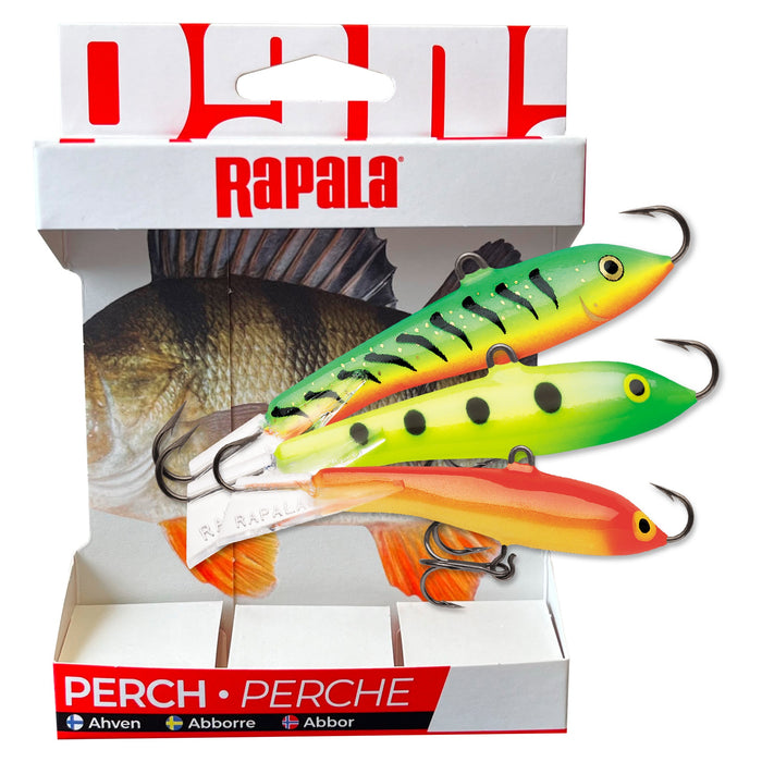 Rapala Essentials Balance Cloudy Trepack, tre balansdrag för isfiske, produktbild
