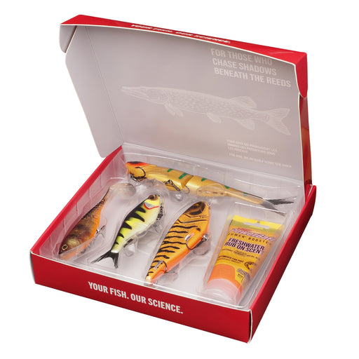 Berkley Gift Box Pike, öppen ask med beten