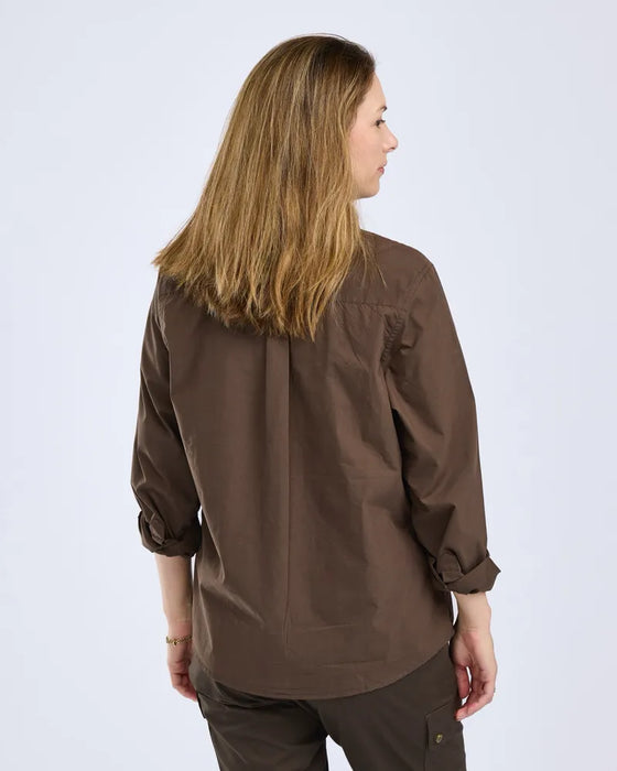 Pinewood InsectSafe Poplin L/S Shirt Dam D.Olive