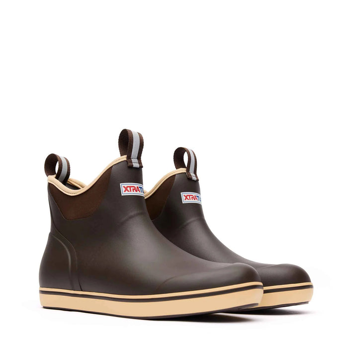 XTRATUF Men's 6" Ankle Deck Boots Chocolate/Tan
