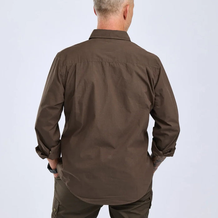 Pinewood InsectSafe Poplin L/S Shirt Herr D.Olive
