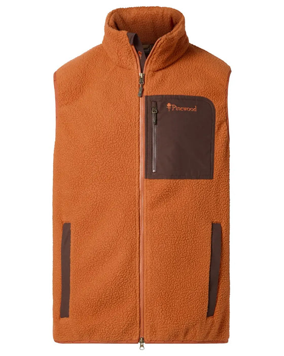 Pinewood Herr Pilefleeceväst Orange