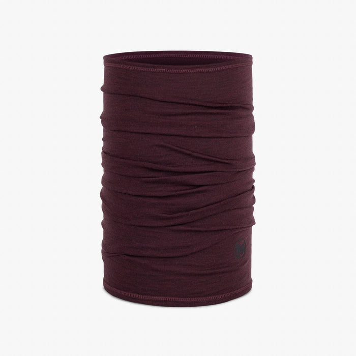 Buff Merino Lightweight Neckwear Solid Garnet halsvärmare i merinoull