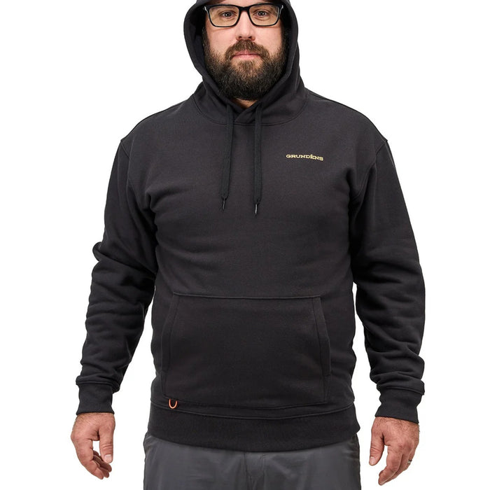Grundens Displacement DWR Hoodie Tuna Tattoo Black