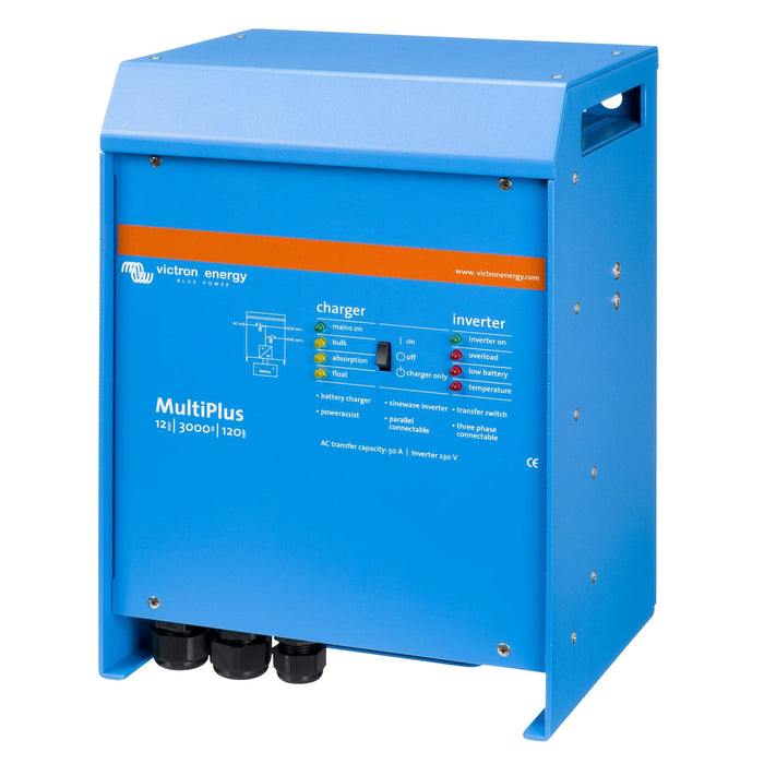 Victron Energy MultiPlus 12/3000/120-16 växelriktare och laddare, sedd framifrån