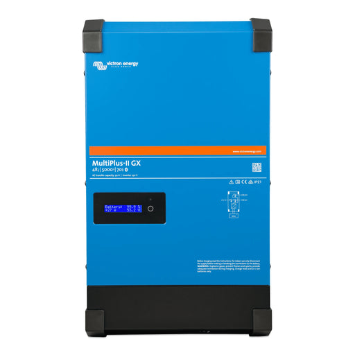 Victron Energy MultiPlus-II 48/5000/70-50 växelriktare och laddare, sedd framifrån