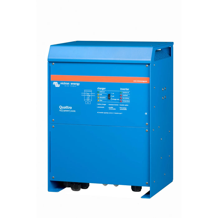 Victron Energy Quattro 12/5000/220-100/100 växelriktare och laddare, sedd framifrån