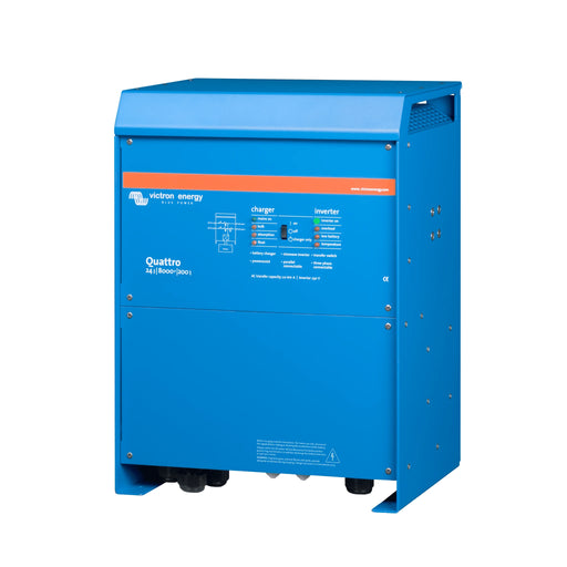 Victron Energy Quattro 24/8000/200-100/100 växelriktare och laddare, sedd framifrån