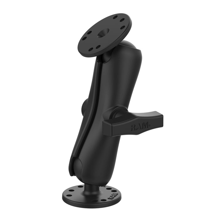 RAM Mounts Dubbelkula med Två Runda Plattor, Medium Arm (C-kula)