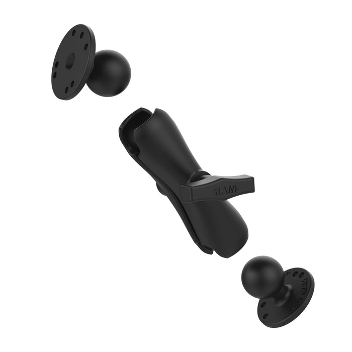 RAM Mounts Dubbelkula med Två Runda Plattor, Medium Arm (C-kula)