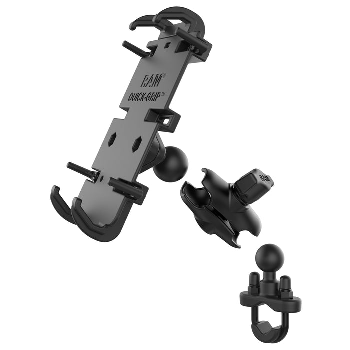 RAM Mounts Quick-Grip™ XL Mobilhållare Styrfäste U-Bult Kort Arm (B-kula)