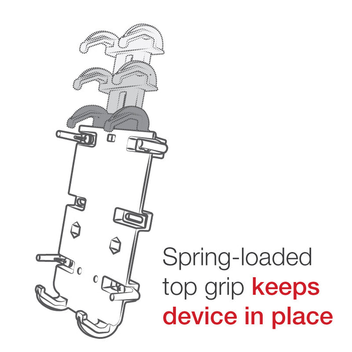 RAM Mounts Quick-Grip™ XL Mobilhållare Styrfäste U-Bult Kort Arm (B-kula)