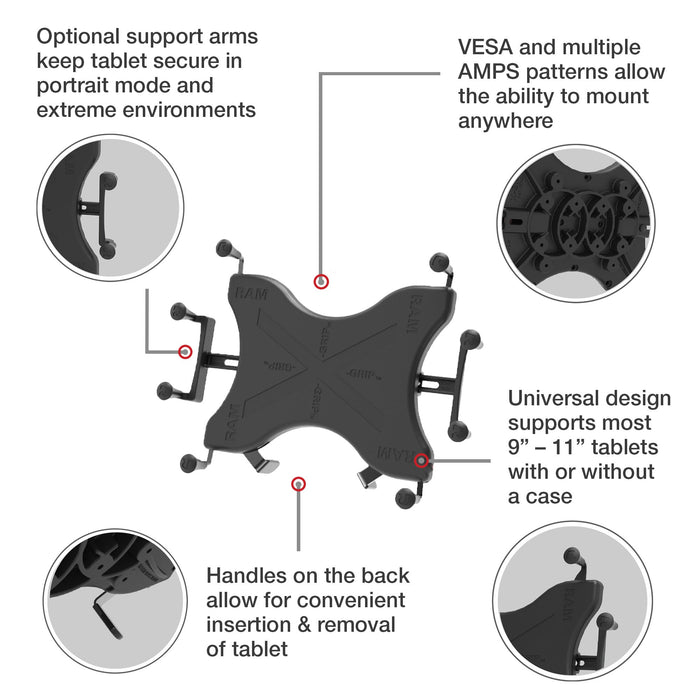 RAM Mounts X-Grip® Universalhållare för 12-13" surfplattor