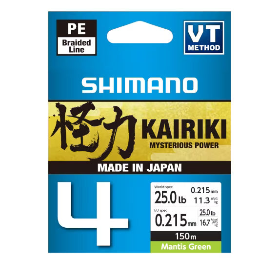 Shimano Linor Kairiki 4 150m 0.215mm 16.7kg M Green