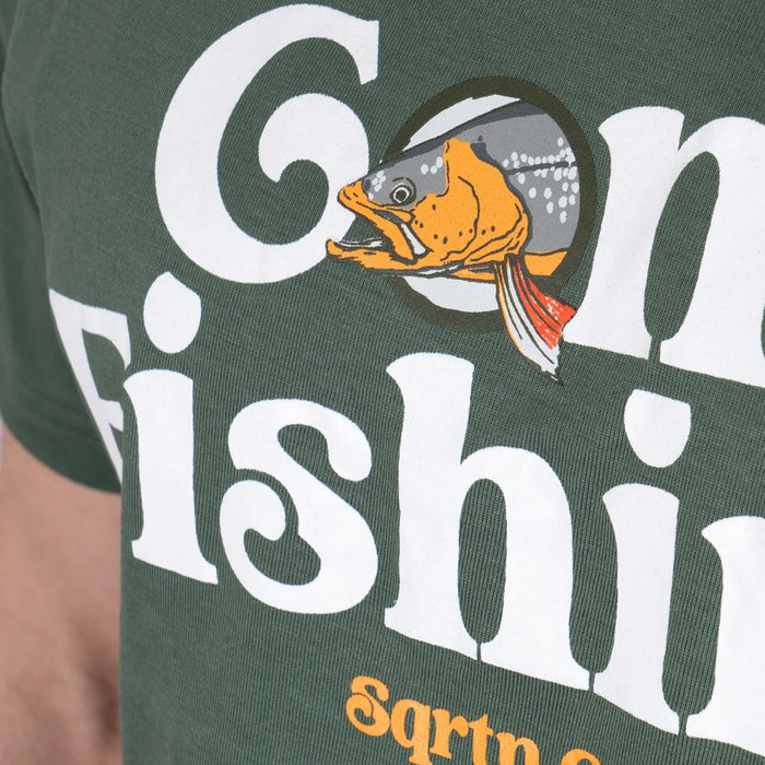 SQRTN Gone Fish T-Shirt - Stone Olive